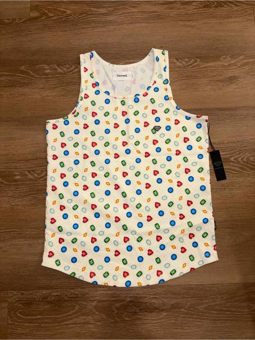 Diamond Supply Co x Dice and Ruby Men’s Tank Top Size Small Gem Print New